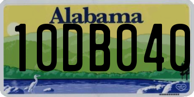 AL license plate 10DB040