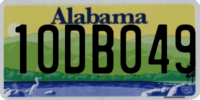 AL license plate 10DB049