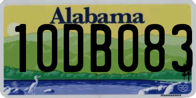AL license plate 10DB083