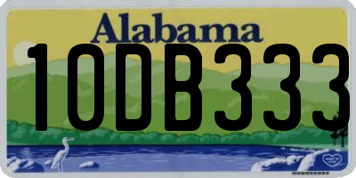 AL license plate 10DB333