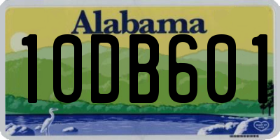 AL license plate 10DB601