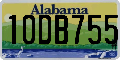 AL license plate 10DB755