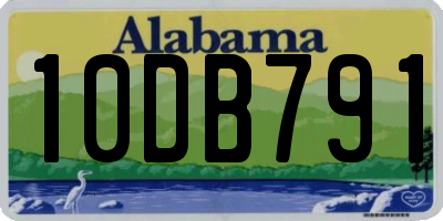 AL license plate 10DB791