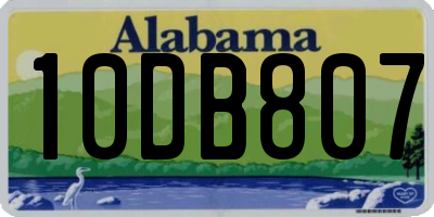 AL license plate 10DB807