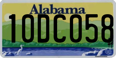 AL license plate 10DC058