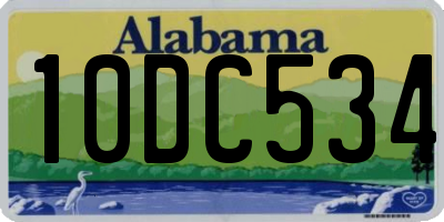 AL license plate 10DC534