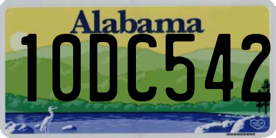 AL license plate 10DC542