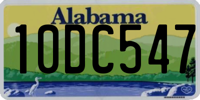 AL license plate 10DC547