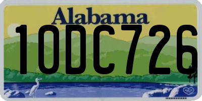 AL license plate 10DC726