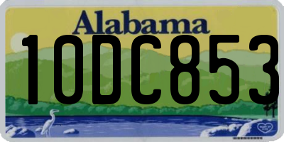 AL license plate 10DC853
