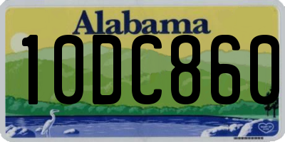 AL license plate 10DC860