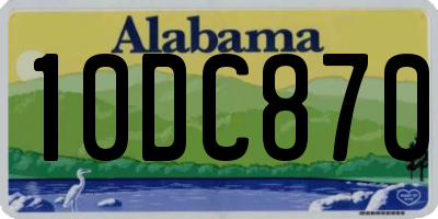 AL license plate 10DC870