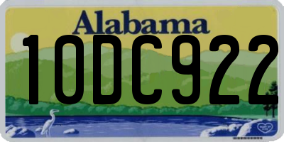 AL license plate 10DC922