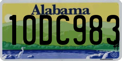 AL license plate 10DC983