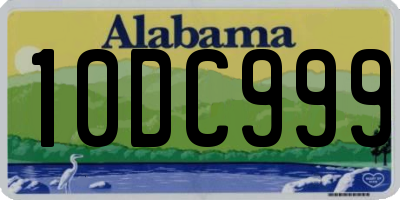 AL license plate 10DC999