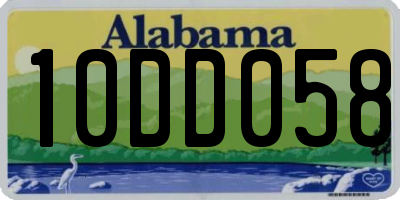 AL license plate 10DD058