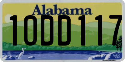 AL license plate 10DD117