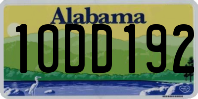 AL license plate 10DD192