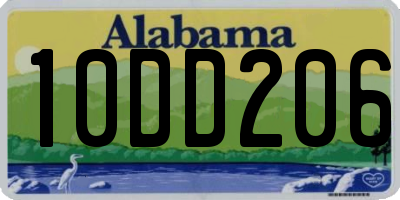 AL license plate 10DD206