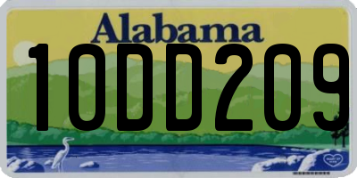 AL license plate 10DD209