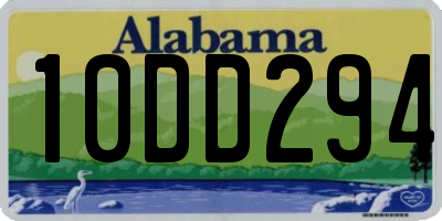 AL license plate 10DD294