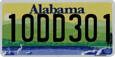 AL license plate 10DD301