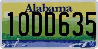 AL license plate 10DD635