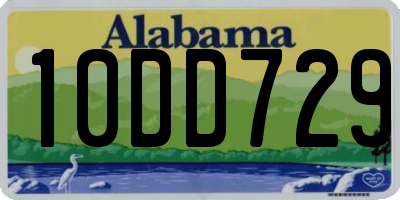 AL license plate 10DD729