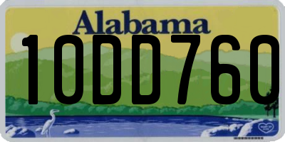 AL license plate 10DD760