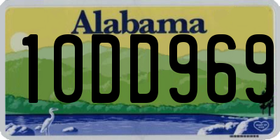 AL license plate 10DD969