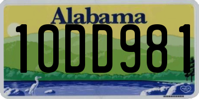 AL license plate 10DD981
