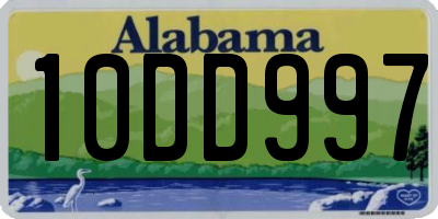 AL license plate 10DD997