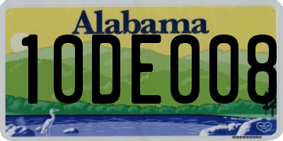 AL license plate 10DE008