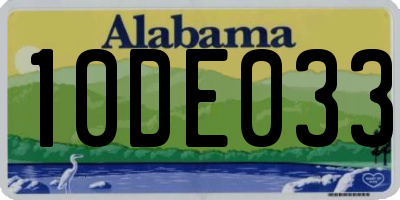 AL license plate 10DE033