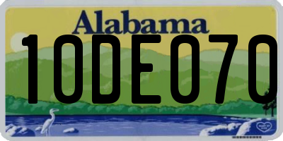 AL license plate 10DE070
