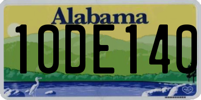 AL license plate 10DE140