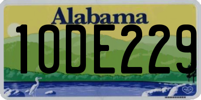 AL license plate 10DE229