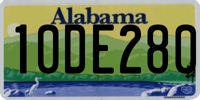 AL license plate 10DE280