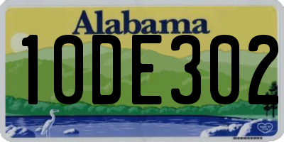 AL license plate 10DE302