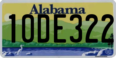 AL license plate 10DE322