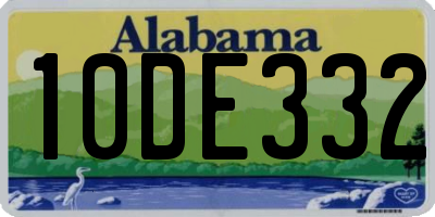 AL license plate 10DE332