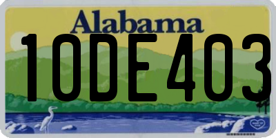 AL license plate 10DE403