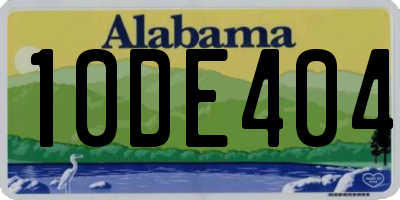AL license plate 10DE404