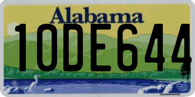 AL license plate 10DE644