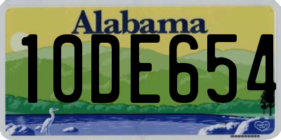 AL license plate 10DE654