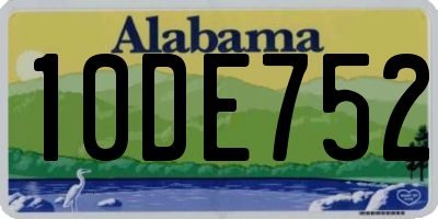 AL license plate 10DE752