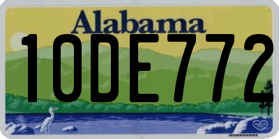 AL license plate 10DE772