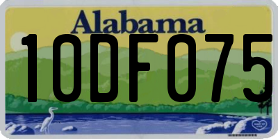 AL license plate 10DF075