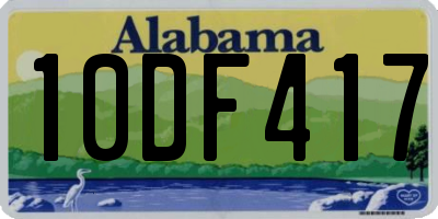 AL license plate 10DF417