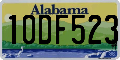 AL license plate 10DF523